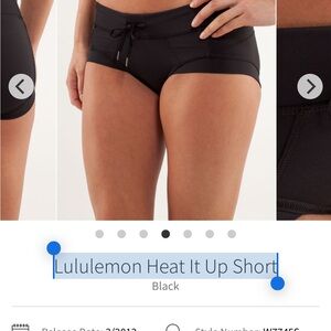 Lululemon Athletica Heat It Up Short 6/S/Small Black Hot Yoga Power Luxtreme EUC